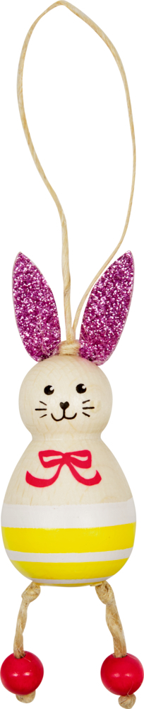 Frohe Ostern: Holz-Anhänger Hase (8er-VE)