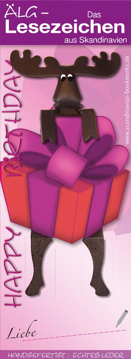 Lesezeichen Elch, Geburtstag Paket