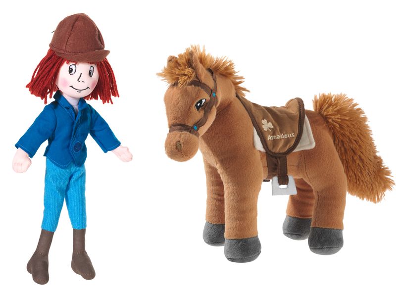 BIBI & TINA Puppe Tina und Pferd Amadeus (Plüsch, 20cm)