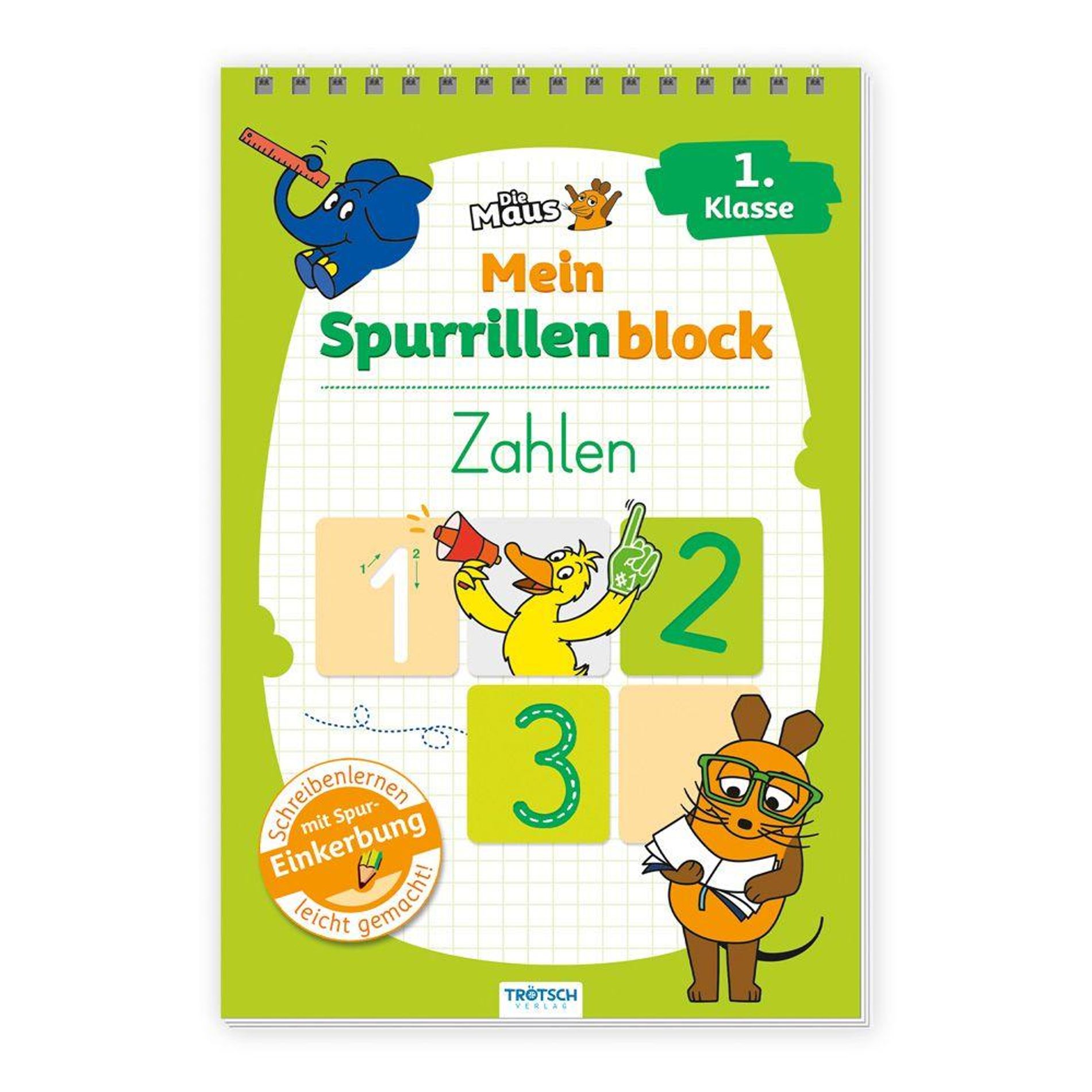 Die Maus - Mein Spurrillenblock Zahlen Übungsbuch
