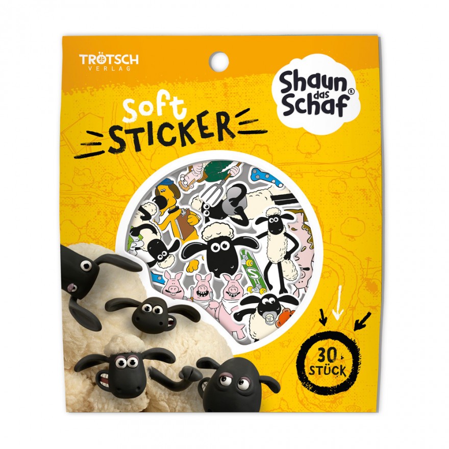 Shaun das Schaf - 30 Soft-Sticker (10er-VE)