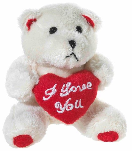 BÄR mit Herz beige   I love you (Plüsch, 10cm)