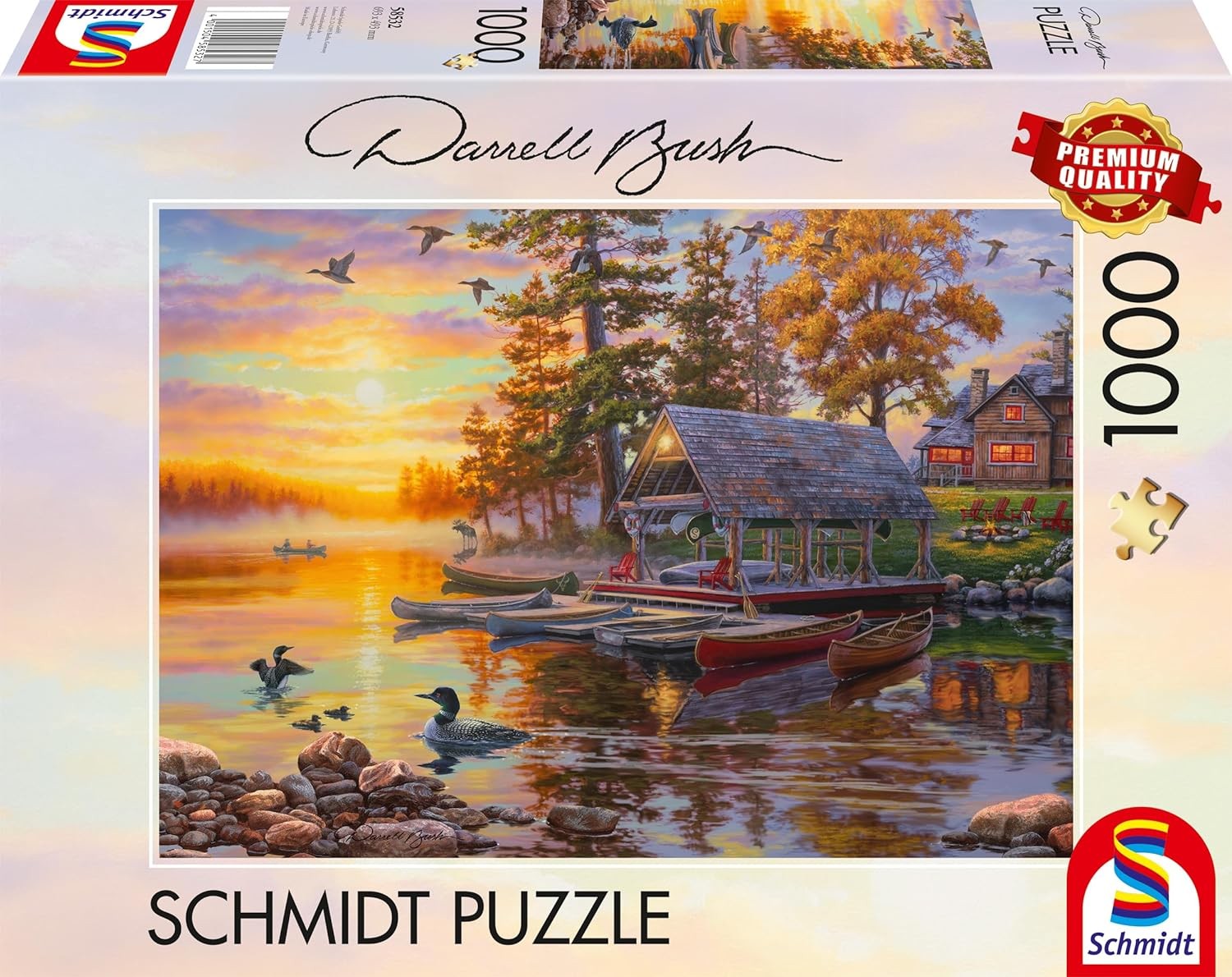 Puzzle -  Bootshaus mit Kanus (1000 Teile)