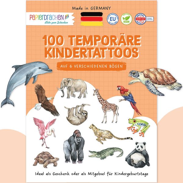 Kindertattoos - Tiere der Welt