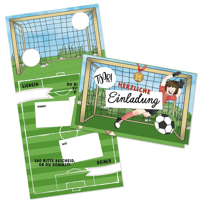 12 Einladungskarten Fußball