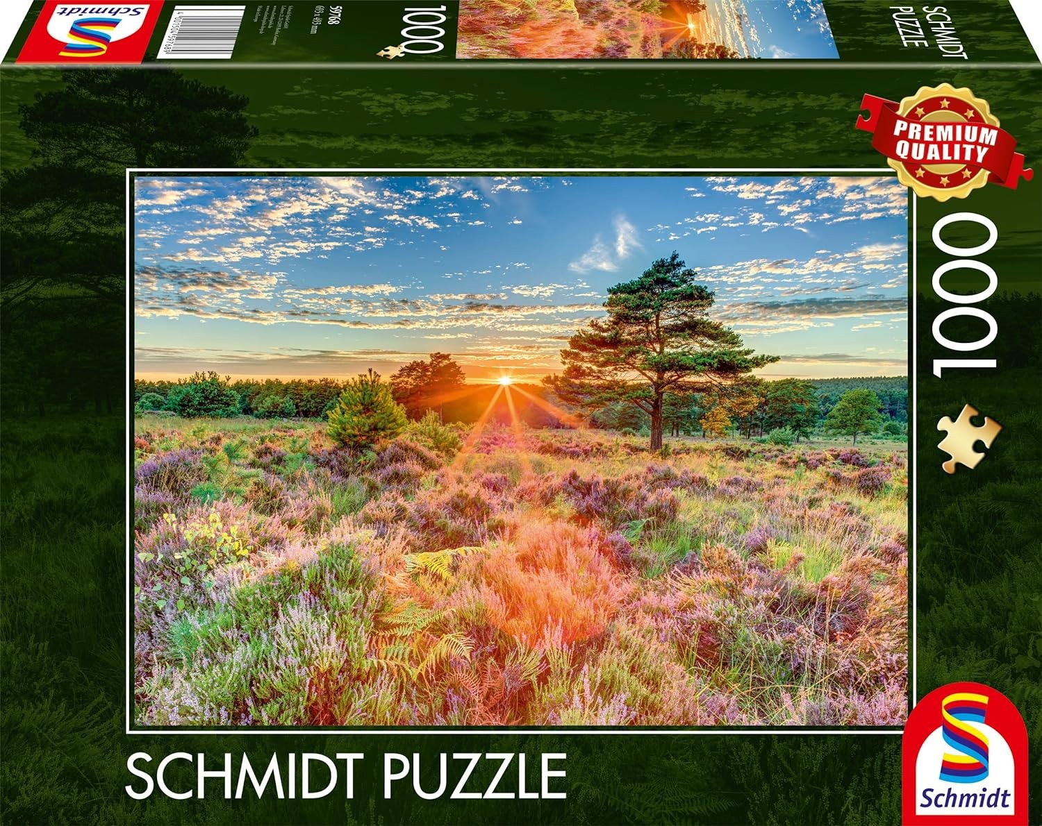 Puzzle - Heide im Sonnenuntergang (1000 Teile)