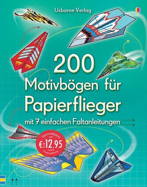 200 Motivbögen für Papierflieger (mit Faltanleitungen)