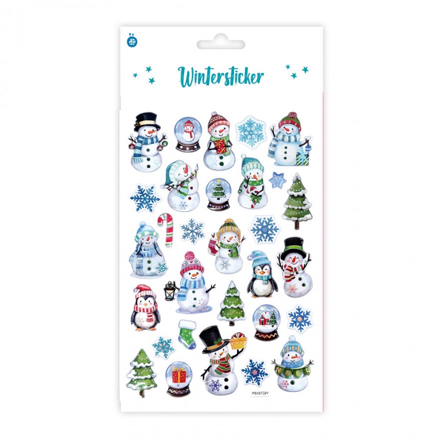 Wintersticker mit Folie (3D) (10er-VE)