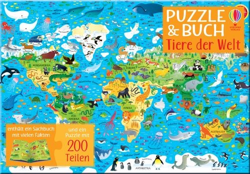 Puzzle & Buch: Tiere der Welt (200 Teile)