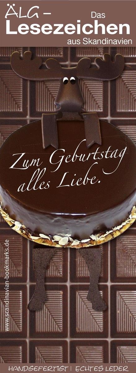 Lesezeichen Elch, Geburtstag Schokolade