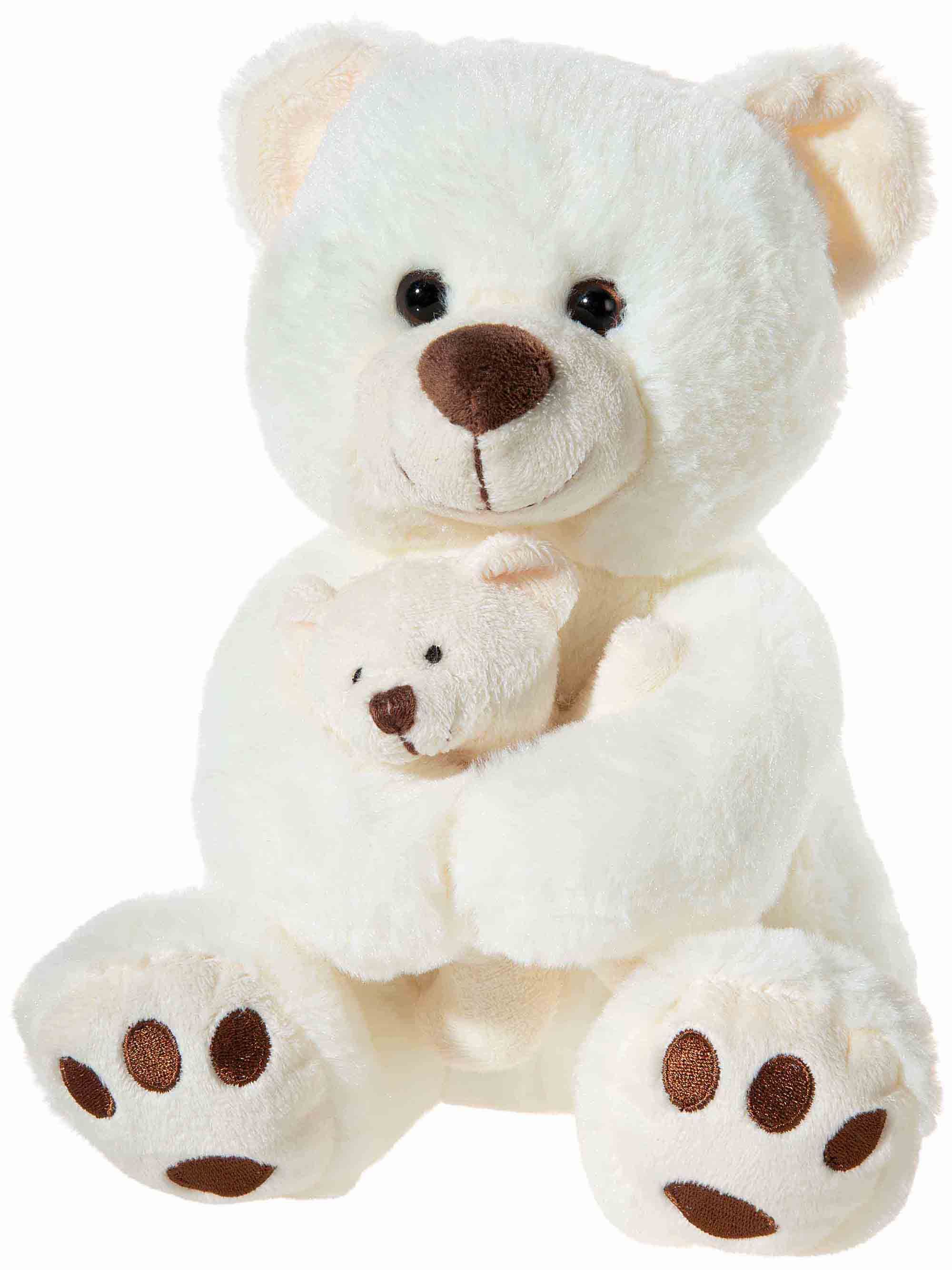 BÄR beige mit Baby (Plüsch, 18cm)