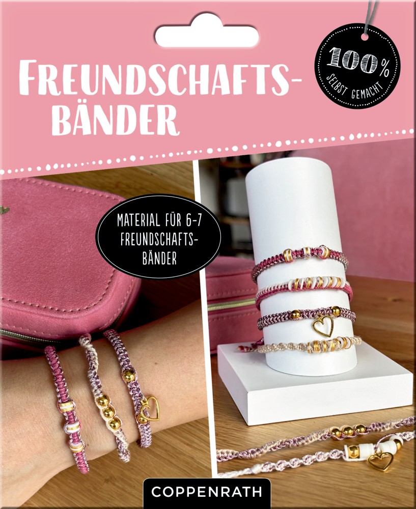 Freundschaftsbänder knüpfen Silber/Schwarz (5er-VE)