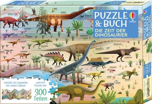 Puzzle & Buch: Die Zeit der Dinosaurier (300 Teile)