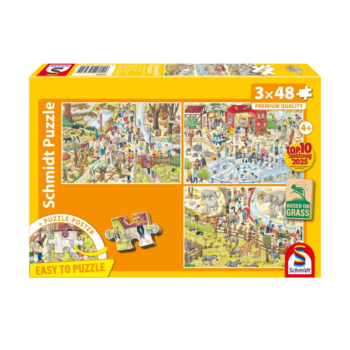 Puzzle - Spaß im Zoo (3x48 Teile)