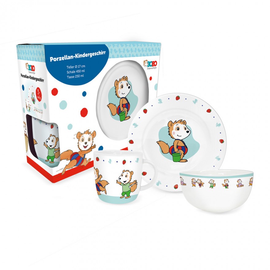 Bobo Siebenschläfer - Porzellan-Kindergeschirr (4-teilig)
