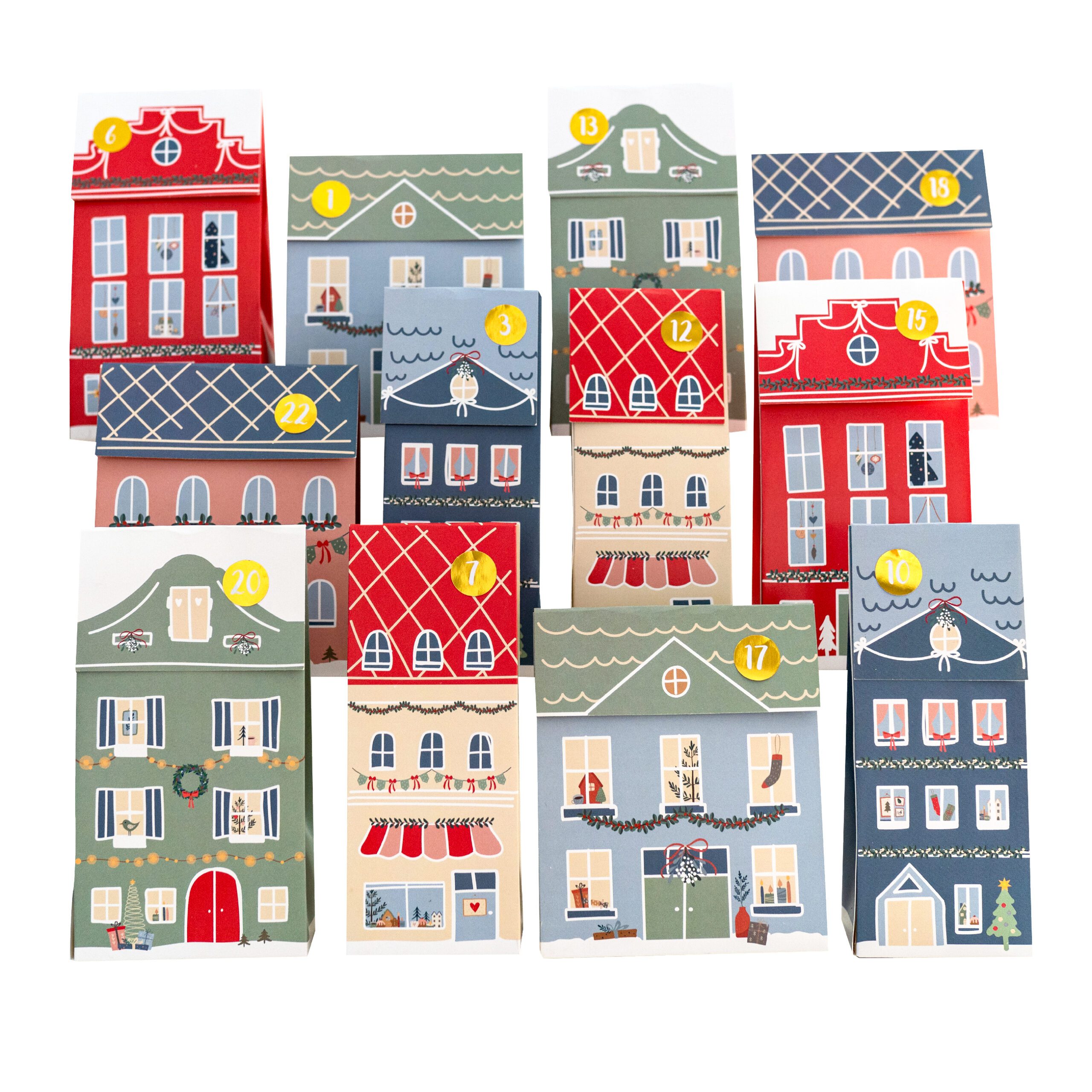 Adventskalender Weihnachtsstadt - Pastell