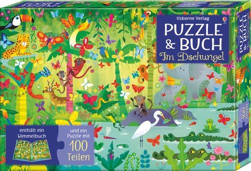 Puzzle & Buch: Im Dschungel (100 Teile)