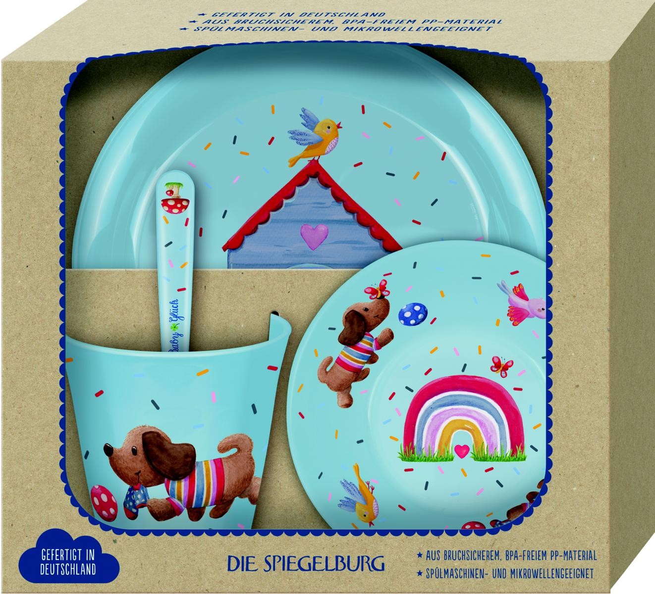 BabyGlück: Geschirr-Geschenkset: Dackel