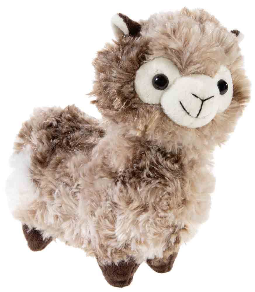 LAMA stehend zweifarbig dunkelbraun (Plüsch, 18cm)
