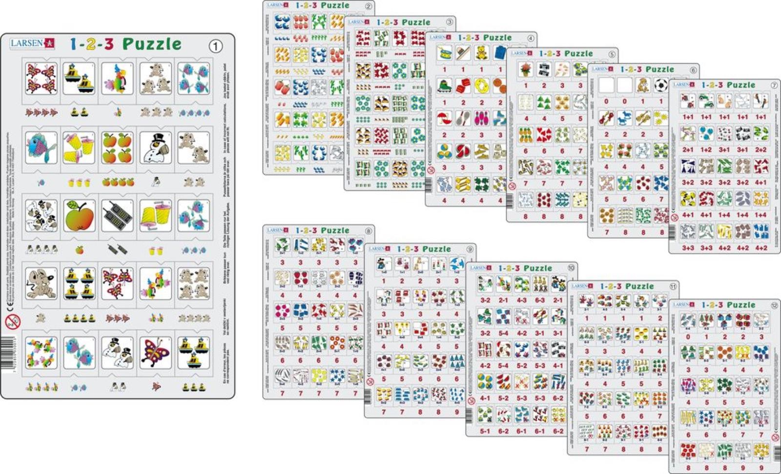 Puzzle - 1-2-3 Rechenpuzzles (12er-Set)