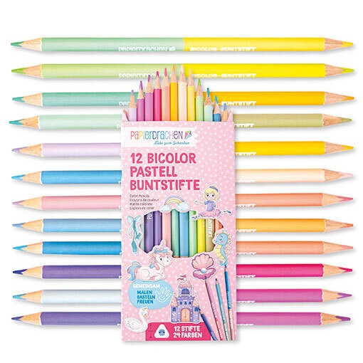 12 Bicolor Buntstifte pastell