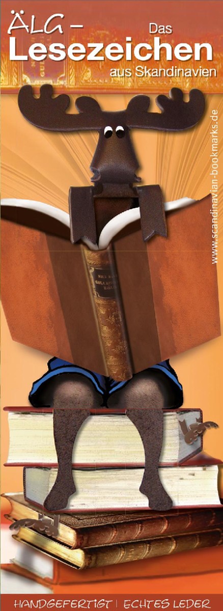 Lesezeichen Elch, Buch Rückseite