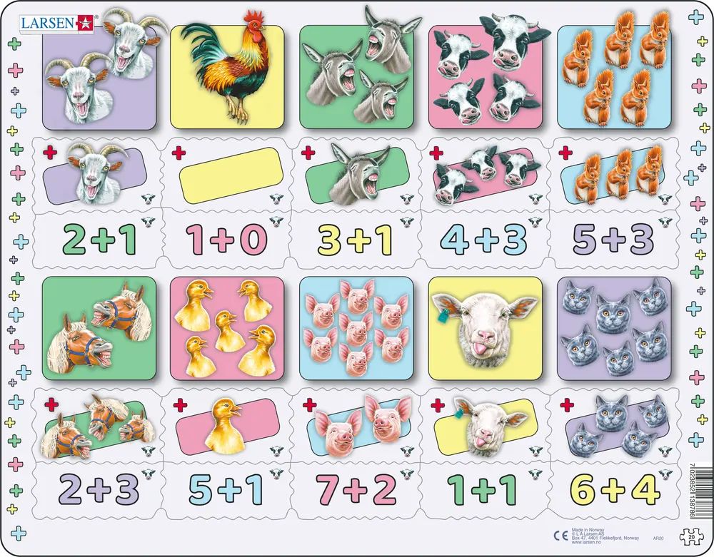 Puzzle - Addition mit Tieren