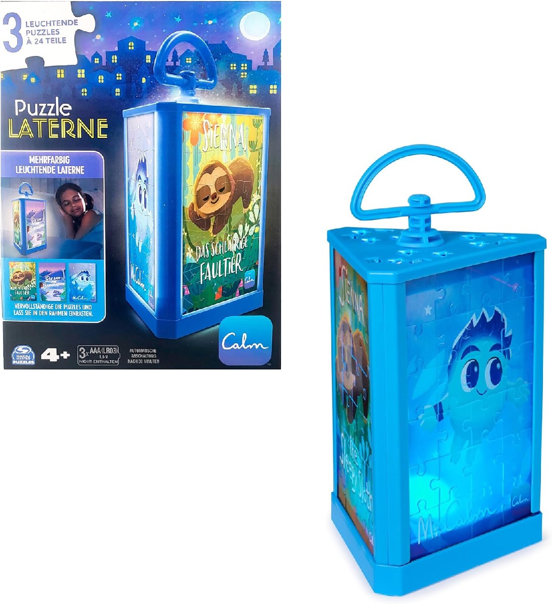Calm Puzzle-Laterne mit 3 leuchtenen Puzzle-Seiten