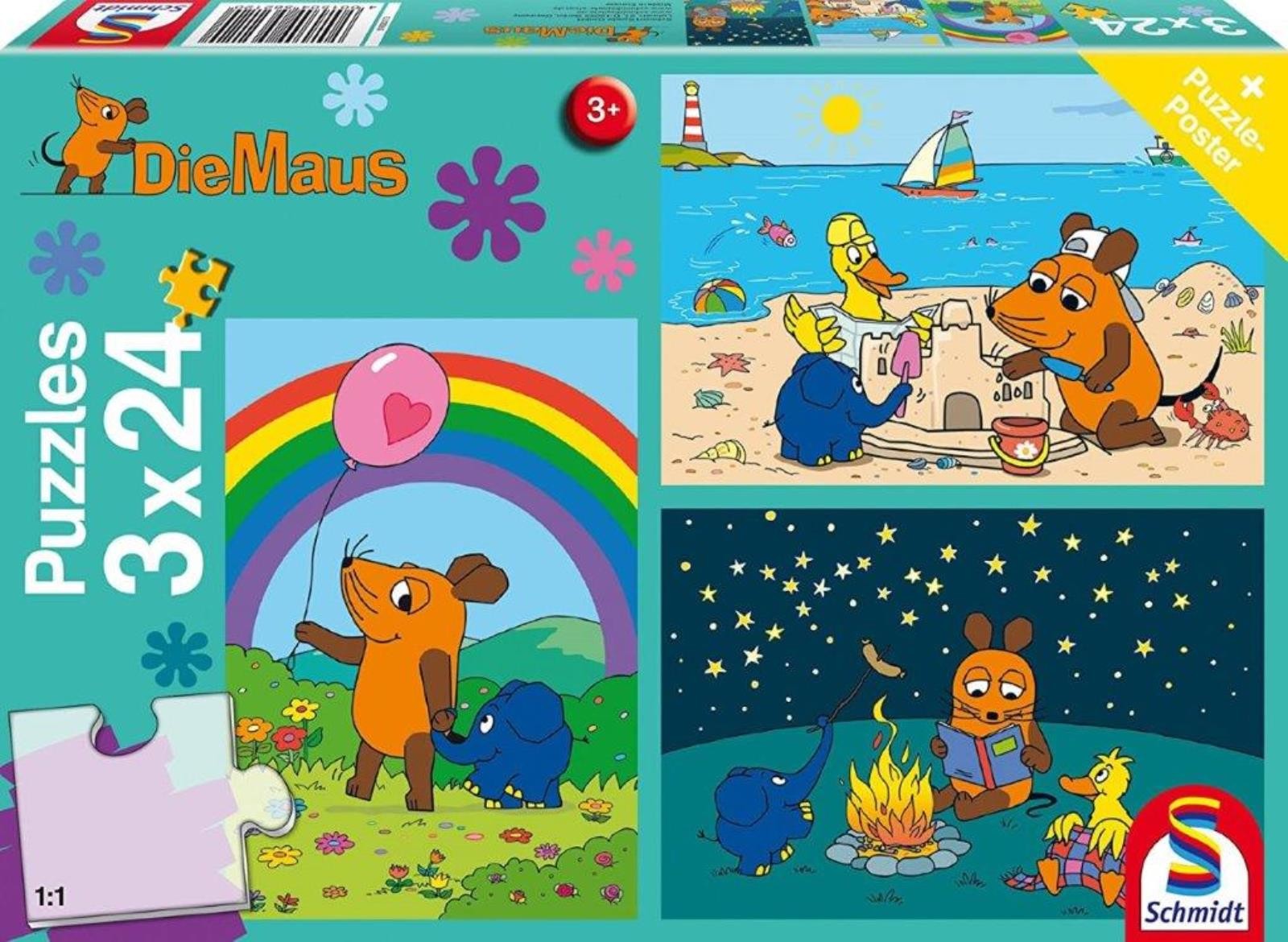 Puzzle - Die Maus: Gute Freunde (3x24 Teile)