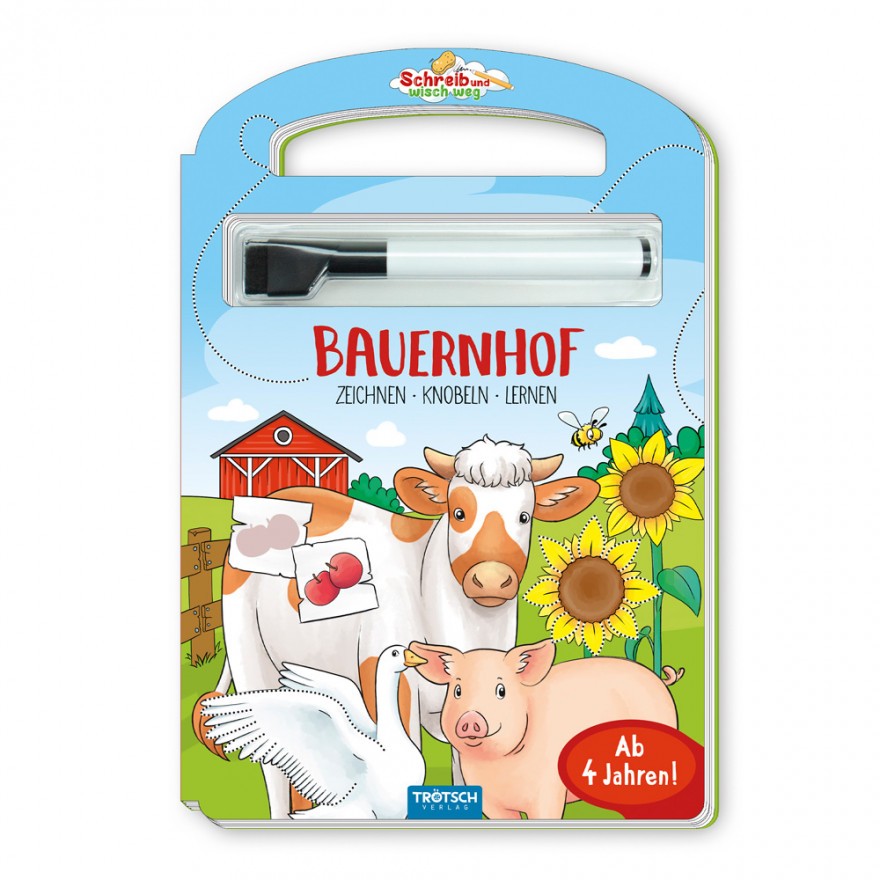 Schreib und wisch weg: Bauernhof (mit Stift)