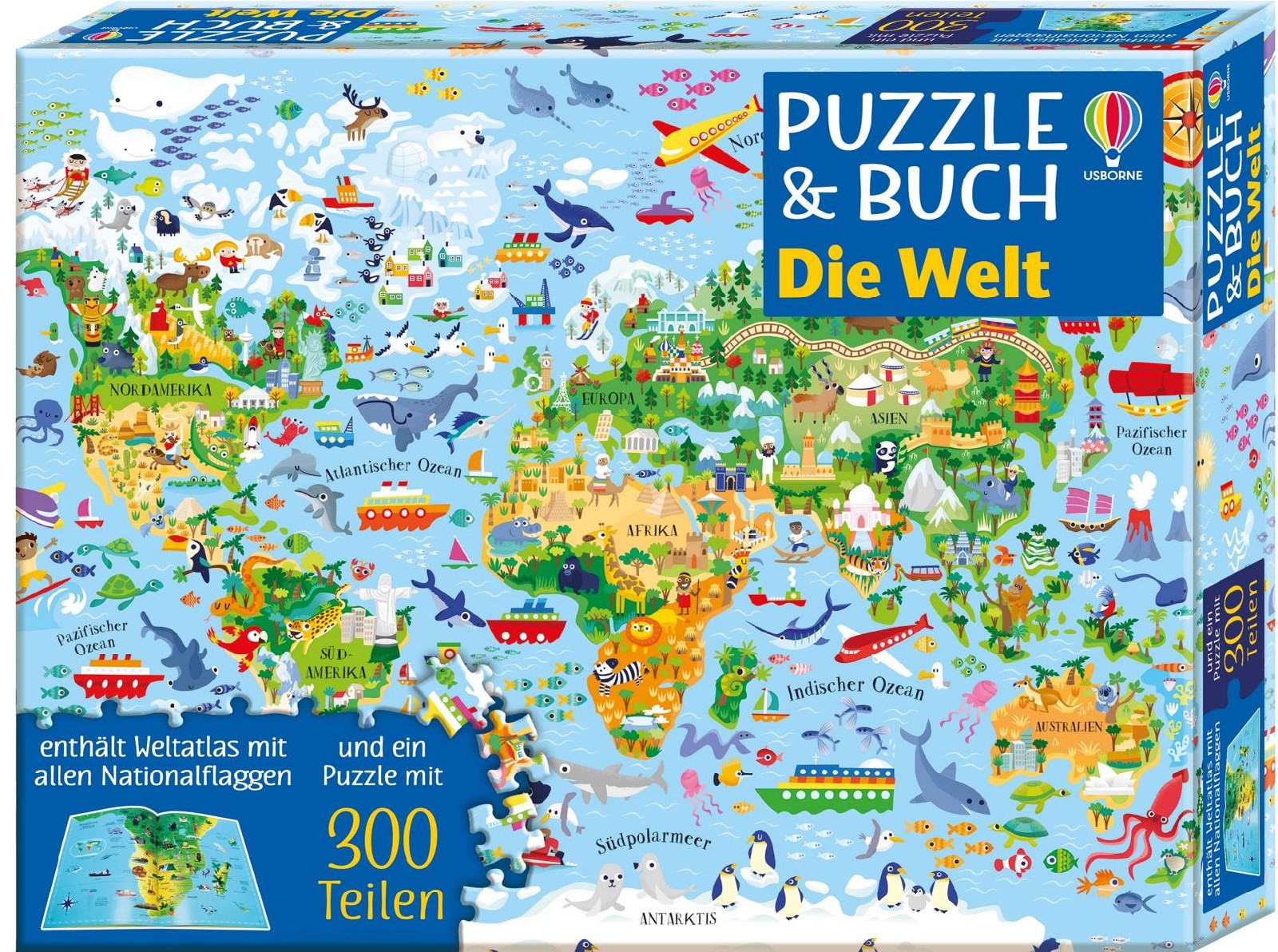 Puzzle und Buch: Die Welt (300 Teile)
