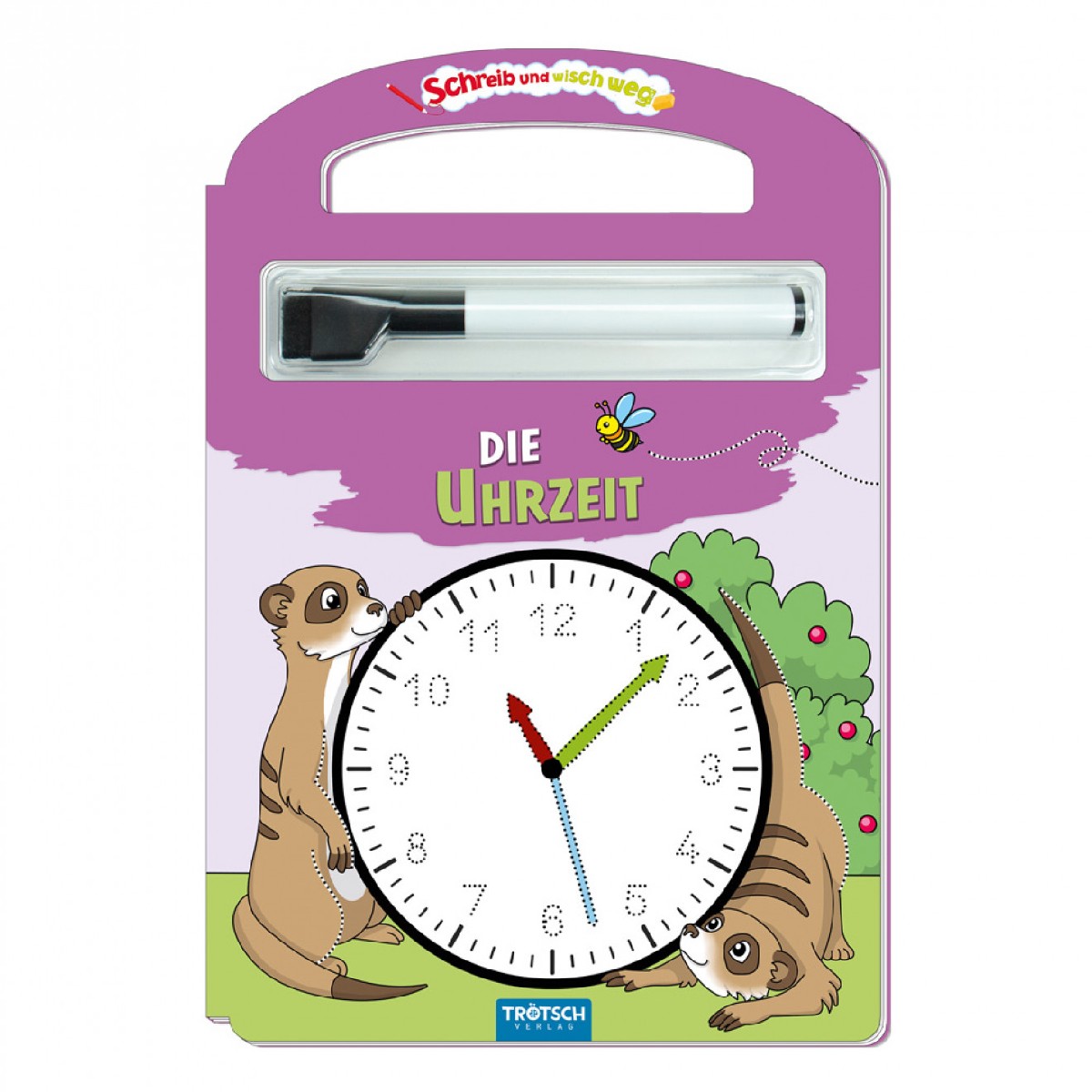 Schreib und wisch weg: Die Uhrzeit (mit Stift)