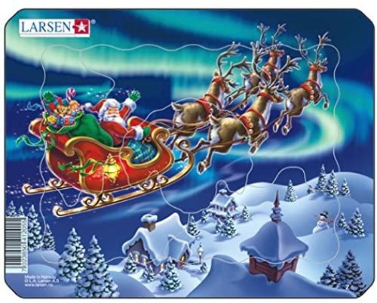 Puzzle - Weihnachtsmann im Nordlicht (4er-Set Mini)