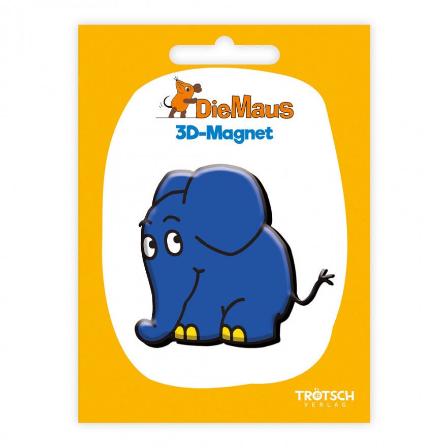 Der Elefant: - 3D-Magnet, stehend
