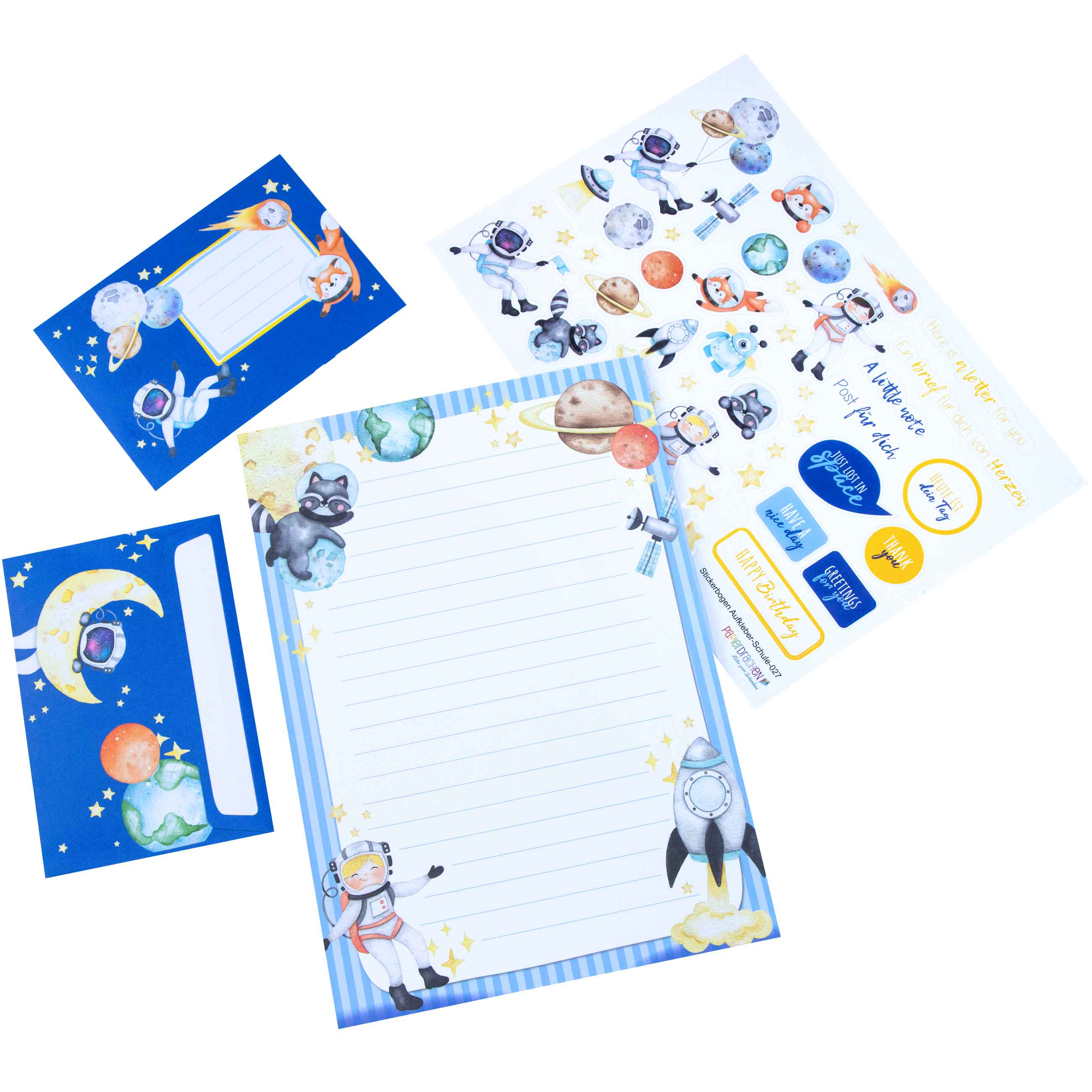 Briefblock Set - Astronauten
