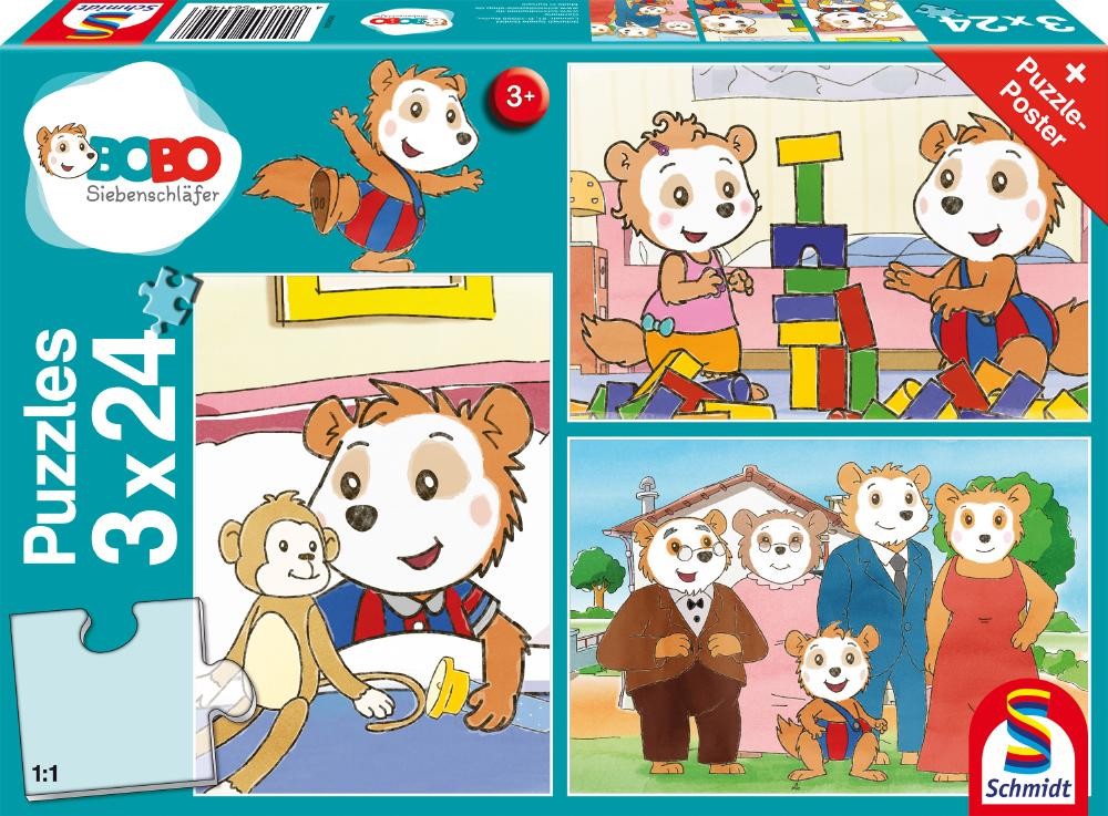 Puzzle - Bobo Siebenschl.: Freunde und Familie (3x24 Teile)