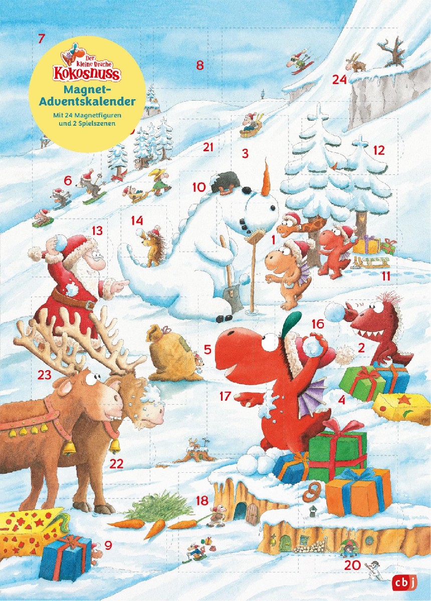 Der kleine Drache Kokosnuss ? Magnet-Adventskalender mit 24