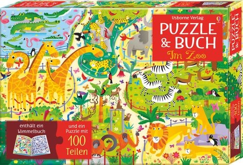 Puzzle & Buch: Im Zoo (100 Teile)