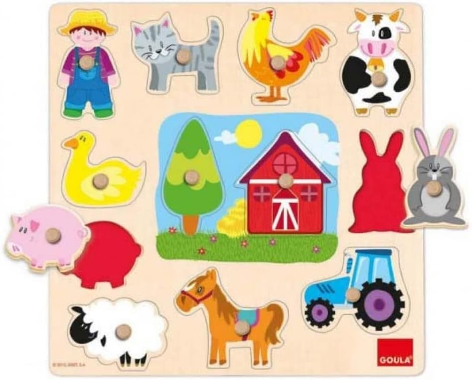 GOULA - Holzpuzzle Silhouetten Bauernhof