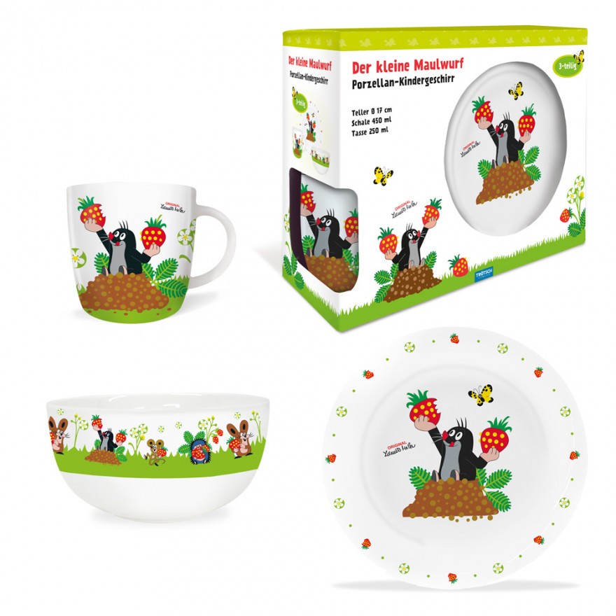 Der kleine Maulwurf - Porzellan-Kindergeschirr (3-teilig) E