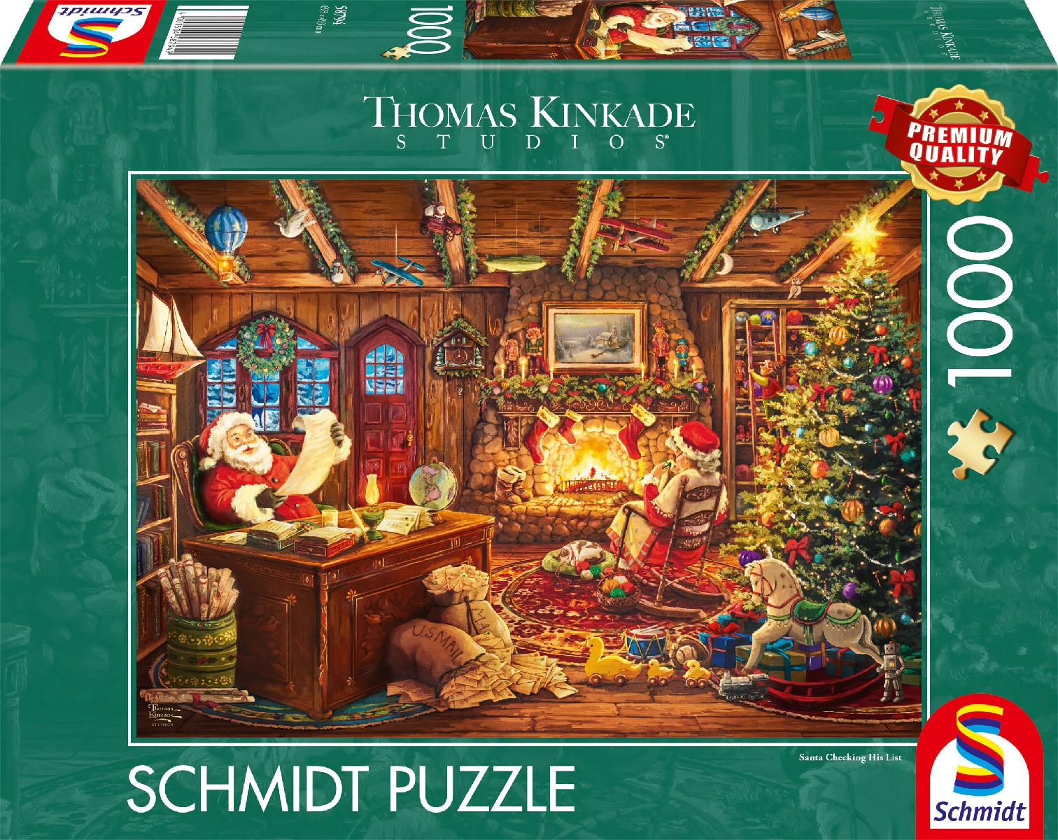 Puzzle - Santa prüft die Wunschliste (1000 Teile)