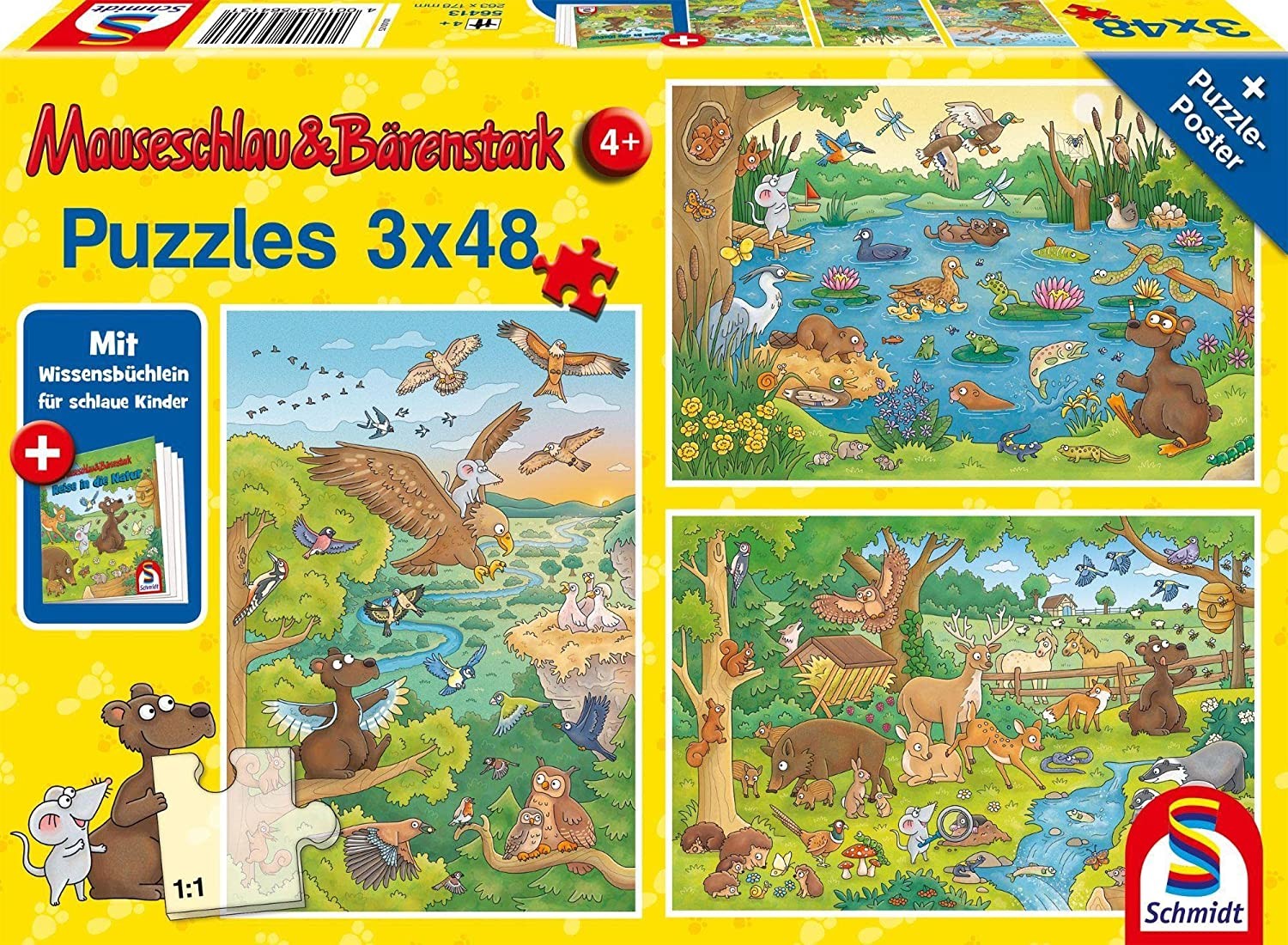 Puzzle - Reise in die Natur (3x48 Teile mit Wissensbüchlein)