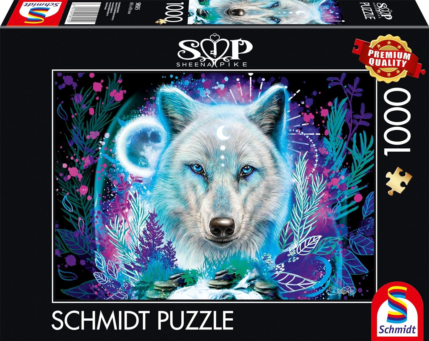 Puzzle - Neon Arktis-Wolf (1000 Teile)