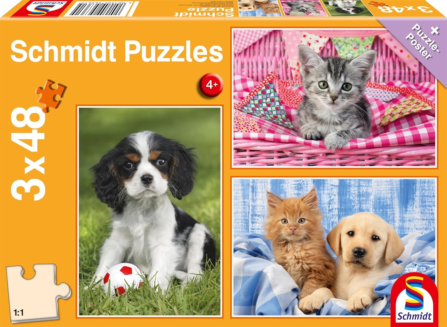 Puzzle - Meine liebsten Haustierbabys (3x 48 Teile)