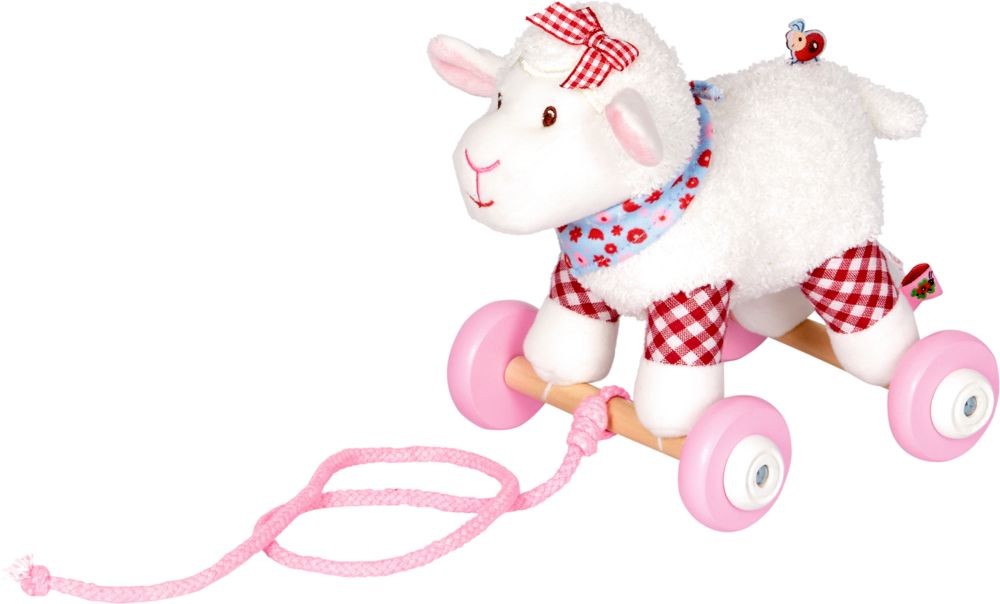 BabyGlück: Lämmchen auf Holzrollen
