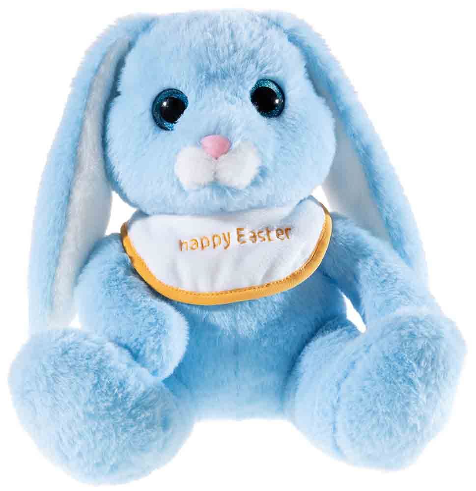 HASE Milchschnute blau mit Lätzchen (Plüsch, 26cm)
